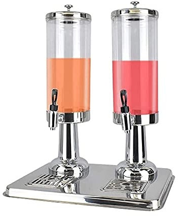 Gardeneea Distributeur de bière Distributeur de Boissons avec Robinet Distributeur de bière avec Refroidisseur, Base en Acier Inoxydable, Accessoire de fête de Bar Club (Argent 6L)