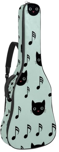 KengjuTesu 43 Zoll Akustikgitarre Softcase mit Rucksackgurt und 2 Taschen Katzengesichtsnot, keine Polsterung, Rucksack, wasserdichtes Oxford-Tuch, Bassgitarre, Gigbag für klassische Gitarren,