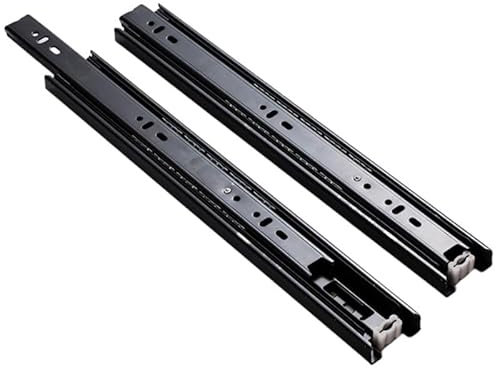 LIUCHUCHU Schubladenschienen 3-teilige Gleitschienen for Schubladen, Vollauszug, seitliche Montage, Dämpfungspuffer, Schrankschienen mit 10 Schrauben (1 Paar) Schubladen Schienensystem(25cm)