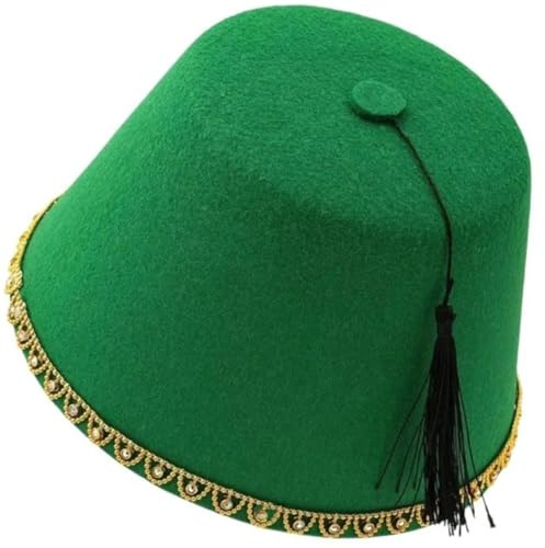 Glixoft Osmanische Marokkanische Mütze Schwarzer Quaste, Marokkanischer Fez-Hut, Party-kostümzubehör Für Kulturelle Veranstaltungen, Theater Und Cosplay