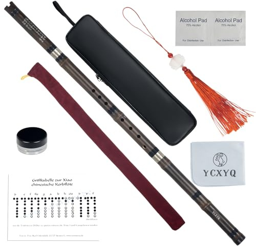 YCXYQ F key - Bamboo Xiao Handmade Professional 8 Holes Zizhu Vertical Xiao Flute Purple Bamboo Xiao Chinese Traditional Musical Instrument Suitable for Beginners Adults