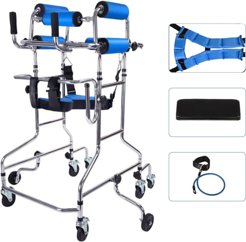 Gehgestell Rollator-Gehgestell für Senioren – Stehhilfe für Erwachsene mit 8 Rädern – Mobilitätshilfe für Behinderte, Patienten mit Zerebralparese, Schlaganfall – Unterstützung beim Training
