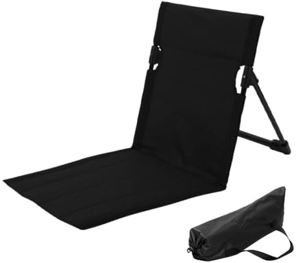 Generisch Sillón de playa con respaldo, silla de playa de viaje, silla de playa, silla de salón, cojín plegable para trekking, camping, accesorios