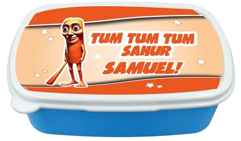 D&Vlab Contenitore Porta Pranzo merenda Bimbi Personalizzabile con NOME BRAINROT TUM TUM TUM SAHUR Adatto per Il Tuo Bimbo Quando va a Scuola Elementare, Infanzia, Media