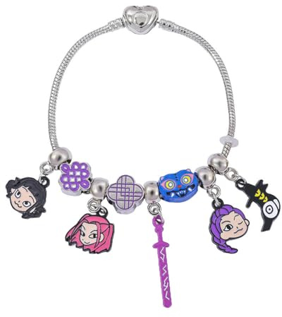 Auony Anime Movie Inspired Beads Bracelet, Cute Cartoon Charm Jewelry, Fashionable Adjustable Metal Bracelet for Fan Jewelry Collection (A)