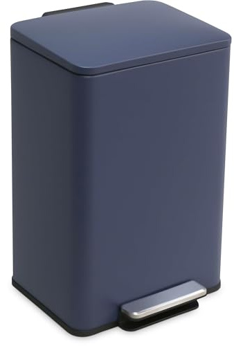 Simpli-Magic 50 Liter / 13.2 Gallon Soft-Close, Smudge Resistant Trash Can with Foot Pedal and Built in Filter- Blue