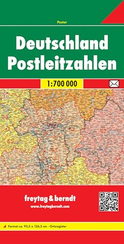 Deutschland Postleitzahlen: Postleitzahlenkarte (freytag & berndt Organisationskarte)