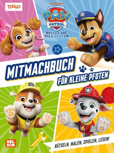 PAW Patrol Kindergartenheft: Mitmachbuch für kleine Pfoten: Rätseln, Malen, Spielen, Lesen! | Beschäftigung wie Labyrinthe, Ausmalbilder, Quiz mit den Hunden der PAW Patrol ab 4 Jahren