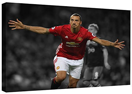 Leinwand (9 Größen in) Zlatan Ibrahimovic Manchester United Art Wand Leinwanddruck Photo/Foto/Bild/Geschenk, 81 x 60cm/32 x 24inch