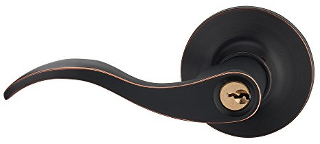 HAIFUAN Cerradura de palanca de manija de puerta principal de entrada de manija de palanca ondulada acabado de níquel satinado (805) (805-K-L-ORB)