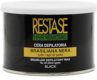 RESTASE | Svart brasilianskt hårborttagningsvax, alla hudtyper, 400 ml, tillverkad i Italien