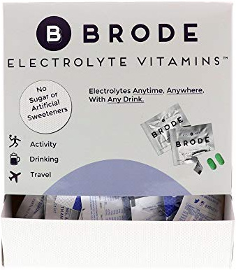 Brode Electrolyte Vitamin - Portable Zero-Sugar Electrolyte Tablets - for Sports, Nightlife, Jet Lag, 5 Essential Electrolytes + 9 Vitamins 100-Packets