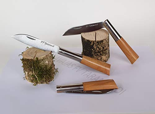 Navaja artesanal TARAMUNDI punta recta y brezo natural Caza, Pesca, Camping, Outdoor, Supervivencia y Bushcraft + Portabotellas de regalo