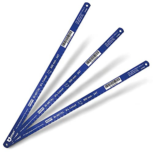 GRAFF Lama di Sega Metallo 300mm 3pz - Lama per Sega a Mano bimetallica per metallo, 8% Cobalt - Lama seghetto 24 TPI