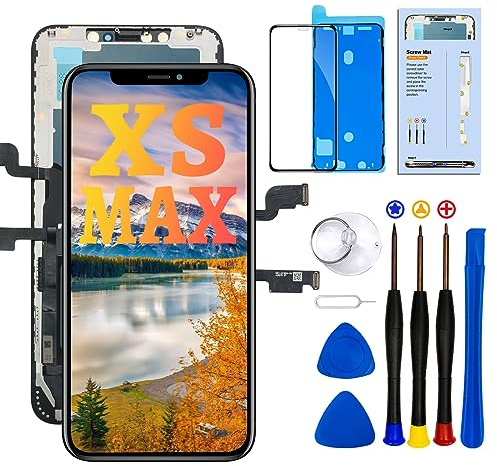 for iPhone Xs Max Screen Replacement,for iPhone Xs Max Screen,3D Touch LCD Display Repair Kit with Screen Protector+Repair Tools Compatible with iPhone Xs Max 6.5(A1921, A2101, A2102, A2103, A2104) | 3D Touch LCD Display,TrueTone Programmable,Face ID Remains for A1921,A2101,A2102,A2103,A2104,Tools