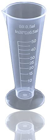 Vaso medidor de 5 unidades, 50 ml PP plástico graduado vaso transparente con marca de medición para laboratorio, fabricación de líquidos de cocina