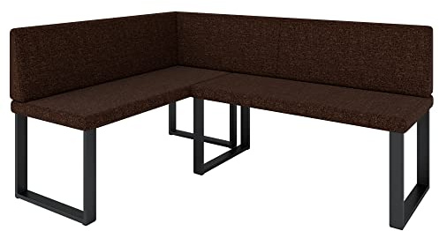 FURNISTAR Eckbank Akiko Metal - Eckbankgruppe für Ihrem Esszimmer, Küche modern, Sitzecke, Essecke. Perfekt für Küche, Büro und Rezeption. Solide und Starke Verarbeitung. (INARI 28, 142x196cm Links)