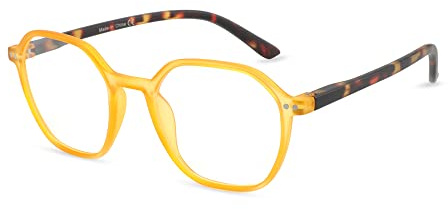 ZENOTTIC Blaulicht-Schutzbrille Sechseckige Brillenrahmen Anti-Blue-Ray-Brille Computerbrille Frauen/Männer