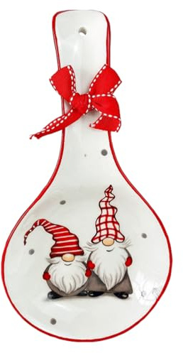 DOITOOL Cucchiaio di Natale Riposo Cucchiaio in ceramica Supporto per cucchiaio da caffè Forchetta Bacchette Resto Stand per Cucina Bancone Stazione Caffè Stu