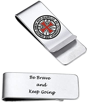 PROSTEEL Geldklammer Tempelritter personalisierte Geldscheinklammer Geldclip Edelstahl Ritter Schild Visitenkarte Kreditkarte Geldscheine Brieftasche Halter für Männer