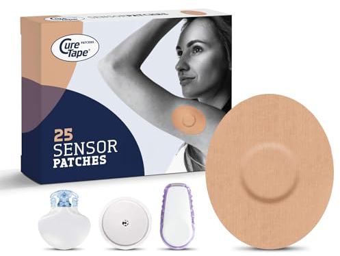 CureTape Sensor Patches - Sensor Fixing Plasters - 25 Covers for Freestyle Libre, Dexcom and Medtronic Guardian Sensors - Fixation Tape for Your Sensor (Beige)