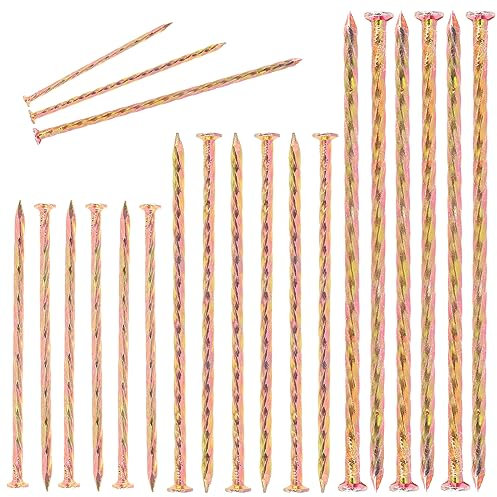 Keadic Assortiment de 43 pointes en métal galvanisé pour paysage, 12,7 cm, 15,2 cm, 20,3 cm, clous de jardin solides pour gazon artificiel, bordure de pavé, barrière contre les mauvaises herbes,