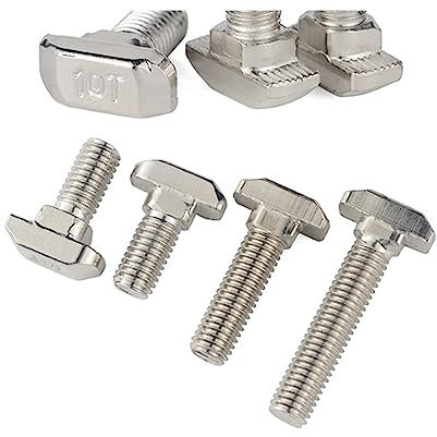 SEIDER M5 M6 M8 T Hammerkopf T-Bolzen Aluminiumverbinder T-Kopfschrauben Schrauben for 20/30/40/45 Aluminiumprofile(30-M6x12 (10pcs))
