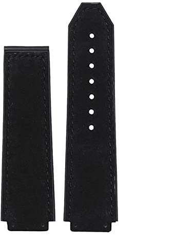ORKDFJ 25 x 19 mm echtes Kuhleder Gummi Armband für HUBLOT Classic Fusion Universe Big Bang Serie Männer Gürtel Uhrenarmband Schmetterling Schnalle, 26-19mm, Achat