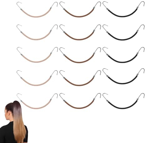 ieron 15 lazos elásticos para el pelo, ganchos abiertos para coleta de caballo, soportes elásticos para coleta, accesorios para el cabello, bandas de goma elásticas, cables de datos de encuadernación