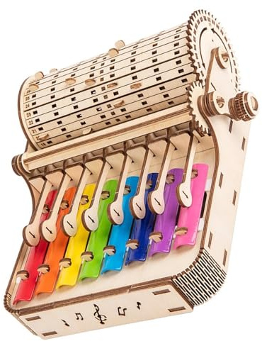 Glockenspiel 8-Ton-Xylophon-Glockenspiel-Bausatz, bunte Tasten, handbetriebene Retro-Glockenspiel-Bausätze aus Holz
