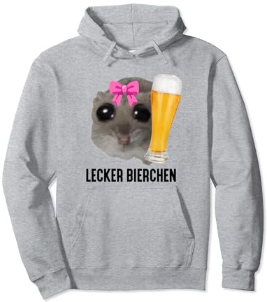 LECKER BIERCHEN X Sad Hamster Meme Girl Bier Weizenbier Pullover Hoodie