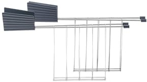 Alessi Plissé MDL08RA G - Set de Deux Pinces Pour Grille-Pain Design, en Acier et Résine Thermoplastique, Gris