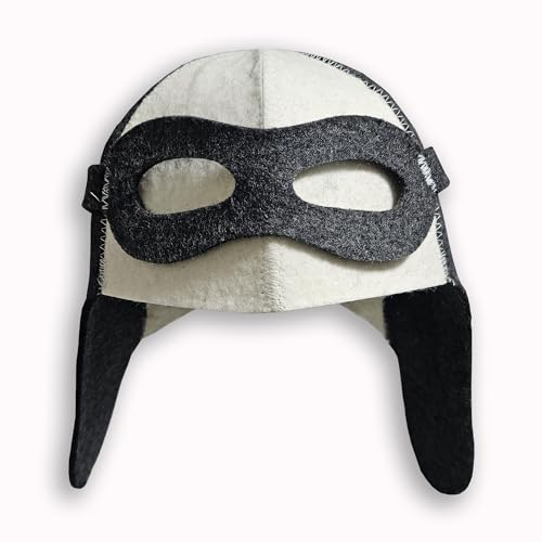 PRINZEPS Saunahut Herren Bestickt Pilot-Flieger Perfekte Saunamütze aus 100% Filz - Sauna Hut Filzhut Sauna Mütze Herren Kopfbedeckung - Sauna Geschenke für Männer