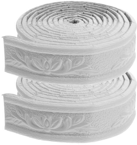 PartyKindom 2pcs Pack Schaumstoffleisten Tapetenbordüre - Wandlinien-Dekoration Selbstklebend Abziehbar Flexibel Für Heim Und Hoteldekoration DIY Spiegelumrandung Kronenleiste