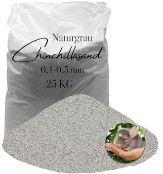 Aquagran Chinchilla Sand 25 kg hellgrauer 0,1-0,5 mm Badesand Sandbad hocherhitzt keimfrei samtweich