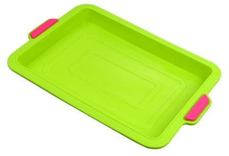 Amosfun Teglia Da Forno Multiuso - Teglia in Silicone Per Torte Biscotti E Pane Con Manico Perfetta Per La Casa E