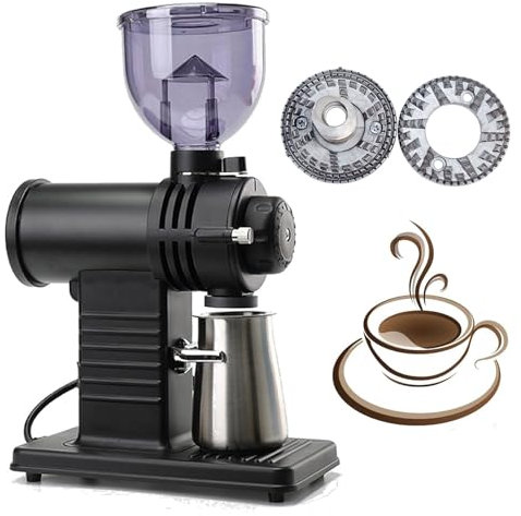 CHANGLKJ Molinillo De Café Eléctrico con Rebabas, Molinillo Cónico Ajustable con 10 Configuraciones De Molienda, Control Automático O De Clic Y Antiestático, para Vertido/Goteo/Prensa Francesa
