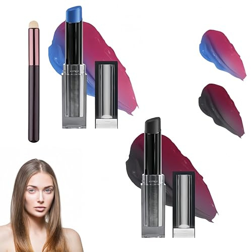 PH-regulierender Lippenbalsam, Magischer Farbwechsel-Lippenbalsam mit Temperaturregelung, Langanhaltende Feuchtigkeitspflege mit Lippenpinsel und Wangentönung, Wangentönungs-Gloss-Lipgloss (2 STÜCK)