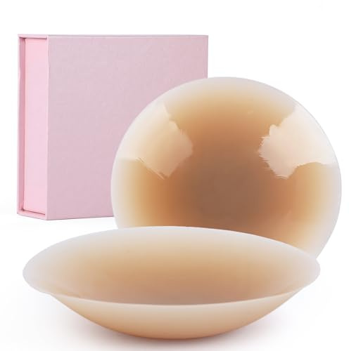 Syrads 1 Paire Cache Tétons en Silicone Adhésifs Réutilisables, Cache Teton Femme,Invisible en Silicone Nipple Cover