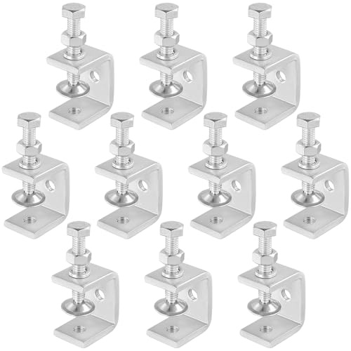 HEIYUET 10 Stück 30mm C Klemme Klein, Edelstahl C Zwingen Schraubzwingen, Mini Schraubklemme Trägerklemme Edelstahl Kleine C Klemmen Metall Schraubbar für Holzbearbeitung, Schweißen, DIY