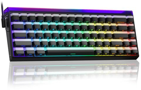 AULA HERO 68 Mechanical Gaming Keyboard,Hall Effect Magnetic Switch,0.01mm Adjustable Actuation Rapid Trigger,8K Polling Rate,Five-Layer Padding,Hot-Swap,RGB,Side Print,60% Wired Keyboard (Black)