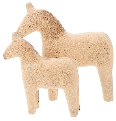 Operitacx 2stücke Unfertiges Holzpferd Modell Diy Bastelset Holz Pferd Form Schulprojektmodell Holzpferde Ornament Malerei Spielzeug