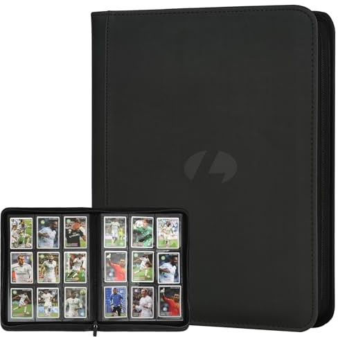 Trading Card Binder, Premium 9-Pocket Double Sided 540 Pocket PU Card Collection Binder, Collectible Trading Card Albums for MTG, TCG, Sports Cards (Black)