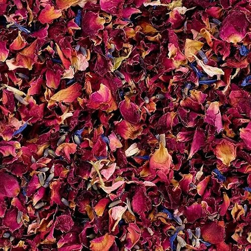 Natural 100% Biodegradable Confetti Wedding | 1 LITRE (15 Guests) of Dried Flowers Confetti: Rose Petals and Lavender | Eco-Friendly & 100% Biodegradable | Suitable for 12-15 Guests