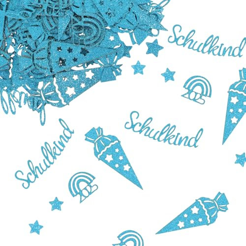 100 Stück Blau Konfetti Einschulung Deko Tischdeko Schuleinführung Schulkind Schulanfang Dekoration Deko Schulanfang Junge Streudeko Einschulung Mädchen einschulung Konfetti