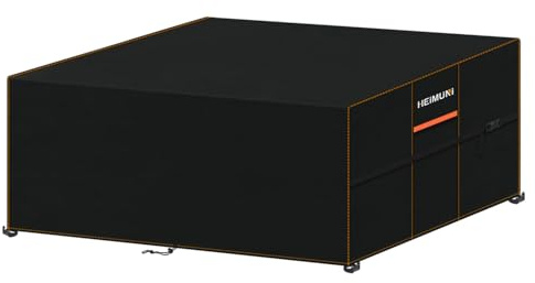 HEIMUNI Abdeckung Gartenmöbel Wasserdicht Lounge Abdeckung Schutzhülle Gartenmöbel Winterfest Abdeckplane Gartentisch 420D Oxford Abdeckhauben Hüllen für Gartentische Terrassenmöbel 220x150x90cm