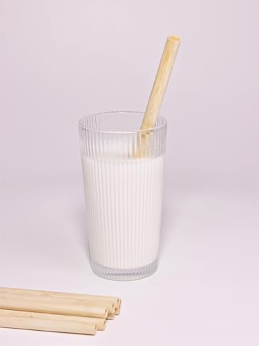 Straws Reusable | Bamboo Straws – Individually Paper Wrapped, Multi-Size 6/7/8/9/11mm, SGS Certified, Eco Friendly Drinking Straw, Organic Plastic-Free & Biodegradable (10, 8mm)