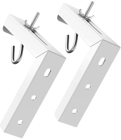 L Shaped Steel Wall Bracket Hook for Projector Screen Mount | One Set, White Finish, Smooth Appearance, Wall Mounted Installation, Simple Style, Heavy Duty Support