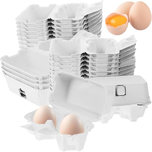 Scatole per uova di carta 2 Conteggi 3x4 Scatole per uova di pasta di carta riutilizzabili Nessuna rottura per frigorifero Mercato agricolo Viaggi Riutilizzabili 50 pezzi Sfusi di polpa