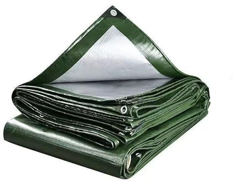 Telone Impermeabile 230 x 250 cm Extra Impermeabile Telone di Copertura con Occhielli per Mobili da Giardino Barche Legno Piscina Camion, Verde